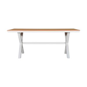 Алуминиева градинска маса Fl6510 с плот полидървесина бял цвят 180x100x75cm