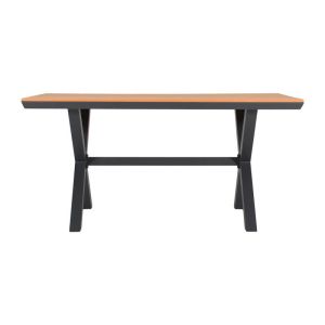 Алуминиева градинска маса Fl6510 с полидърво повърхност сив цвят 150x90x75cm