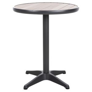 Aluminum round table Alexa Hm6086,01 Anthracite-polywood top in natural color D60x73cm Hm6086