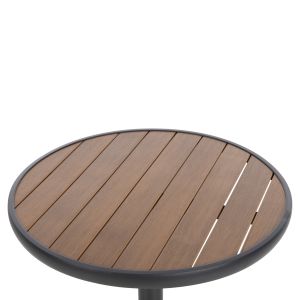 Aluminum round table Alexa Hm6086,01 Anthracite-polywood top in natural color D60x73cm Hm6086