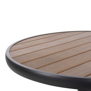 Aluminum round table Alexa Hm6086,01 Anthracite-polywood top in natural color D60x73cm Hm6086