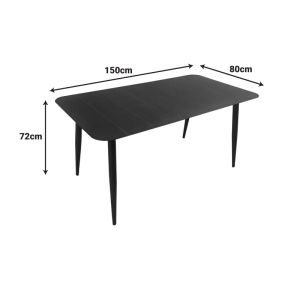 ALUMINUM TABLE VISTA IN ANTHRACITE COLOR 150X80X72CM