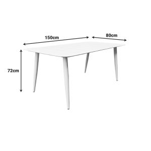 ALUMINUM TABLE VISTA IN BEIGE COLOR 150X80X72CM