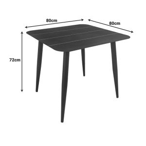 ALUMINUM TABLE VISTA IN WHITE 80X80X72CM
