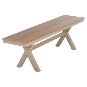 Алуминиева пана тауни шампански Цвят-polywood седалка в цвят на натурално дърво 150x36x45hcm Hm6038,04