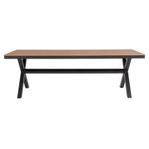 Aluminum rectangular table Tawnee Hm6039.01 Anthracite-polywood in natural wood color 219.5x89.5x73cm Hm6039