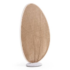 Aluminum partition Komorabi (l) Sm6180.01 frame in ivory color column - wicker in beige 110x33x199cm.