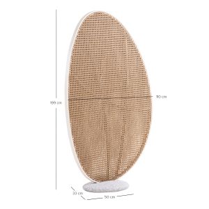 Aluminum partition Komorabi (l) Sm6180.01 frame in ivory color column - wicker in beige 110x33x199cm.