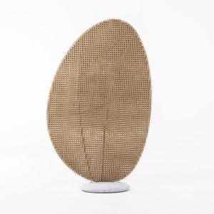 Aluminum partition Komorabi (s) Sm6181.01 frame in ivory color column - wicker in beige 108x33x169cm.
