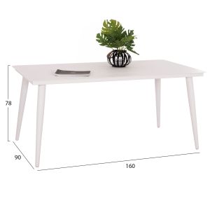 Aluminum rectangular dining table Higer Hm6291.02 white 160x90x78cm.