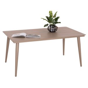 Aluminum rectangular dining table Higer Hm6291.04 cappuccino 160x90x78cm.