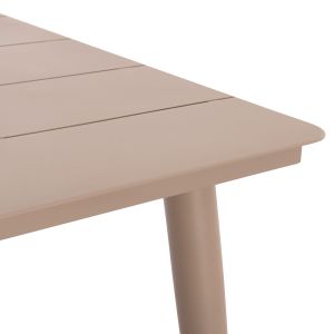 Aluminum rectangular dining table Higer Hm6291.04 cappuccino 160x90x78cm.