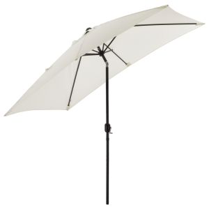 Aluminum umbrella Hm6029,10 rectangular adjustable beige gray 262x170x253cm