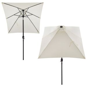 Aluminum umbrella Hm6029,10 rectangular adjustable beige gray 262x170x253cm