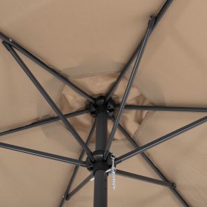 Алуминиева чадър с 6 спици Kacen Hm6030,04 мока-антрацит D250x236hcm