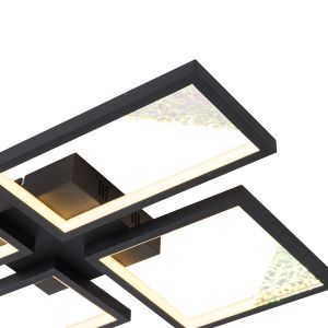 Aluminum Led chandelier 36w 1200lm 3000k 450x580x55mm silver Arte Illumina square