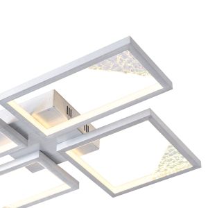 Aluminum Led chandelier 36w 900lm 3000k 450x580x55mm black Arte Illumina square