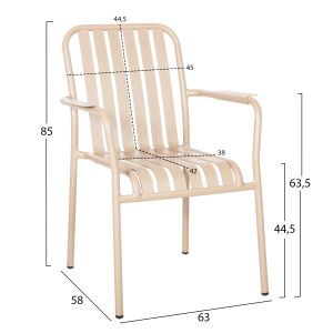 Aluminum armchair Rachel Hm6088,04 champagne 63x58x85cm Hm6080