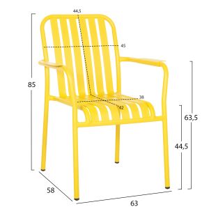 Aluminum armchair Rachel Hm6088,06 yellow 63x58x85cm Hm6080