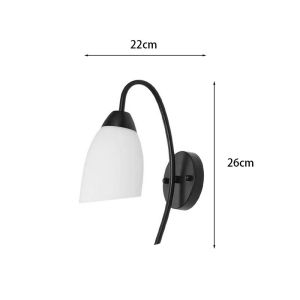 Аплик Berak Led метал в черно-бял цвят 10x10x17см