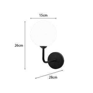 Аплик Cebron G9 метална в черно-бял цвят 15x25x28см
