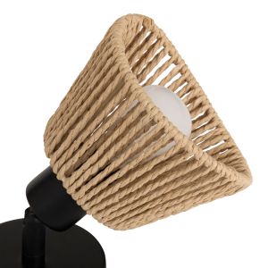 Hender wall lamp in natural black D10x19.5cm