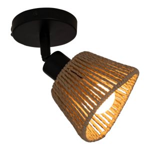 Hender wall lamp in natural black D10x19.5cm