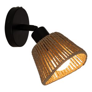 Hender wall lamp in natural black D10x19.5cm