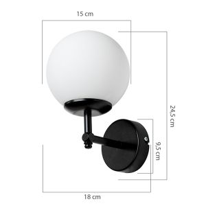 Inclusive E27 wall lamp black 15x18x24.5cm