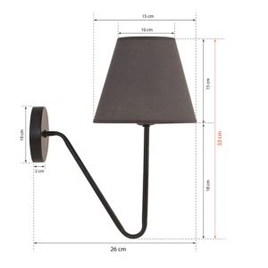 Wall lamp metal in black Hm7642,02 26x15x33