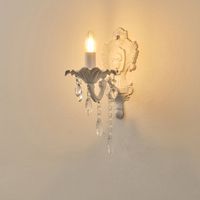 Аплик метал алуминиев кристал 1xe14 макх 8w 140x245x380мм бяла Arte Illumina Jewel