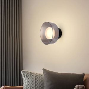 Аплик метал-стъкло Led 8w 624lm 3000k 200x200mm черно-опушено сиво Arte Illumina Nimbus
