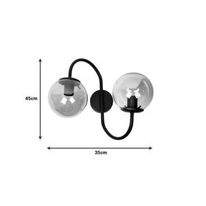 Wall lamp with 2 lamps Verco E27 gold metal D35x45cm