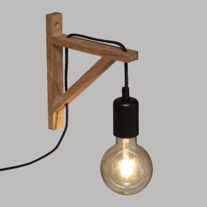 Wall lamp with wooden stand E27 19x3x22.5cm