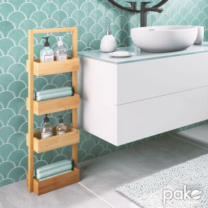Bamboo shelf Ollie 28x16x88cm