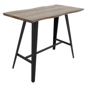 Bar table Fortitude Mdf walnut - black metal legs 140x70x103.5cm