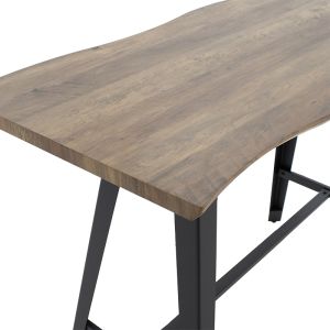 Bar table Fortitude Mdf walnut - black metal legs 140x70x103.5cm