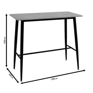 Бар маса Harriet с плот Mdf в черно-бял цвят 120x60x105cm