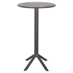 Бар маса кръгла Terrin полипропилен сив D60x106hcm Hm6126