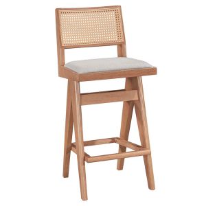 Bar set table with 4 chairs Winslow light walnut color 120x45x100cm
