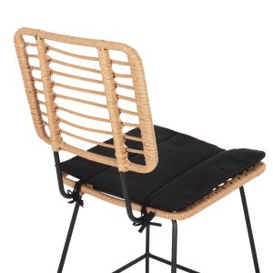 Bar stool Allegra Hm5455,11 metal cushion black-knitted beige 56x59x116,5hcm