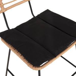 Bar stool Allegra Hm5455,11 metal cushion black-knitted beige 56x59x116,5hcm