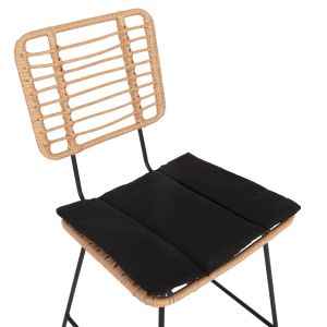 Bar stool Allegra Hm5455,11 metal cushion black-knitted beige 56x59x116,5hcm