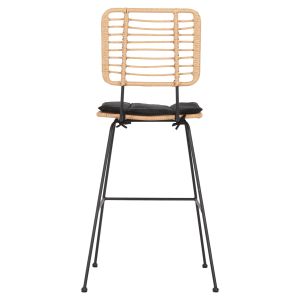 Bar stool Allegra Hm5455,11 metal cushion black-knitted beige 56x59x116,5hcm