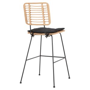 Bar stool Allegra Hm5455,11 metal cushion black-knitted beige 56x59x116,5hcm