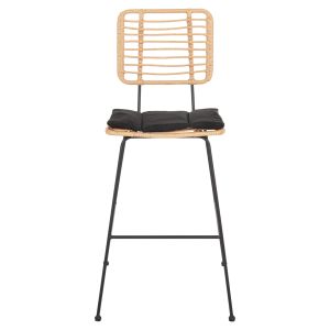 Bar stool Allegra Hm5455,11 metal cushion black-knitted beige 56x59x116,5hcm