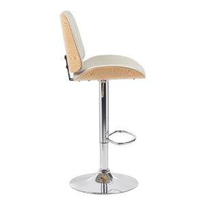 Bar stool Amani beige with polychrome steel base 50.5x54x87.5-107.5cm