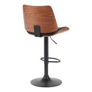 Bar stool Amani black Pu-black base 50.5x54x87.5-107.5cm