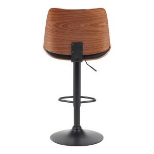Bar stool Amani black Pu-black base 50.5x54x87.5-107.5cm