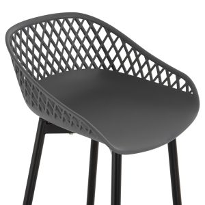 Бар стол Avaya Hm8686,20 сив полипропилен-черна метална рамка 46х48х99cm